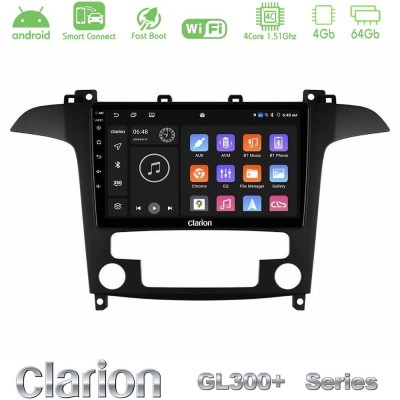 Clarion GL300+ Series 4Core Android ClarionOS 4+64GB  Ford S-Max 2006-2012 Navigation Multimedia Tablet 9