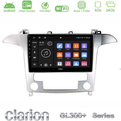 Clarion GL300+ Series 4Core Android ClarionOS 4+64GB  Ford S-Max 2006-2012 Navigation Multimedia Tablet 9