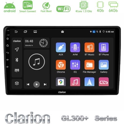 Clarion GL300+ Series 4Core Android ClarionOS 4+64GB Navigation Multimedia Tablet 9