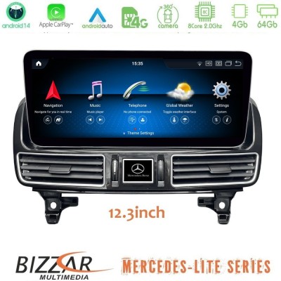 Bizzar Lite Series Mercedes ML/GL Class (X166) NTG4.5 Android14 8Core (4+64GB) Navigation Multimedia 12.3