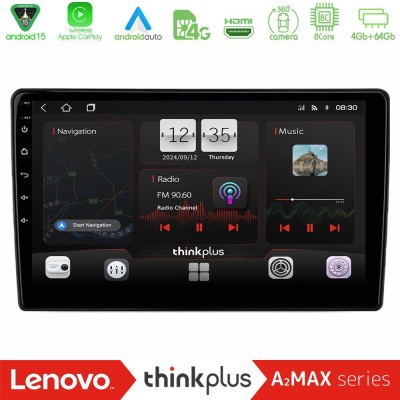 Lenovo Thinkplus A2MAX Series 8Core Android15 4+64GB Fiat Panda 2003-2012 Navigation Multimedia Tablet 9