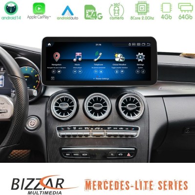 Bizzar Lite Series Mercedes C/GLC Class Facelift (W205/W253) NTG5.5 Android14 8Core (4+64GB) Navigation Multimedia 10.25