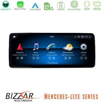 Bizzar Lite Series Mercedes C/GLC Class (W205/X253) NTG5 Android14 8Core (4+64GB) Navigation Multimedia 12,8