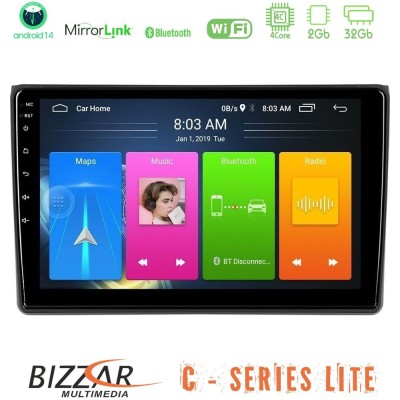 Bizzar C Series Lite 4Core Android14 2+32GB  Audi A4 B7 Navigation Multimedia Tablet 9