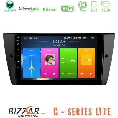 Bizzar C Series Lite 4Core Android14 2+32GB  BMW 3 Series Lite  2006-2011 Navigation Multimedia Tablet 9