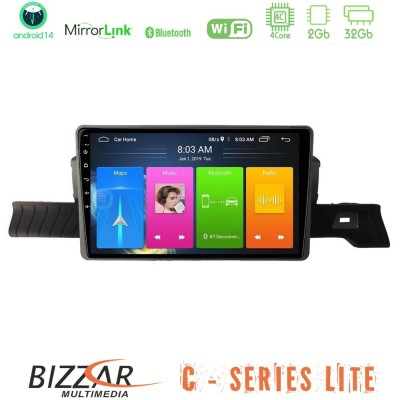 Bizzar C Series Lite 4Core Android14 2+32GB Citroen C3 You 2025-> Navigation Multimedia Tablet 9