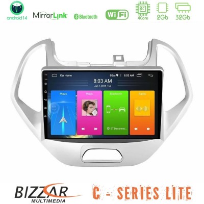 Bizzar C Series Lite 4Core Android14 2+32GB Ford KA 2016-2020 Navigation Multimedia Tablet 9