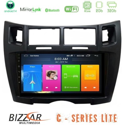 Bizzar C Series Lite 4Core Android14 2+32GB  Toyota Yaris Navigation Multimedia Tablet 9