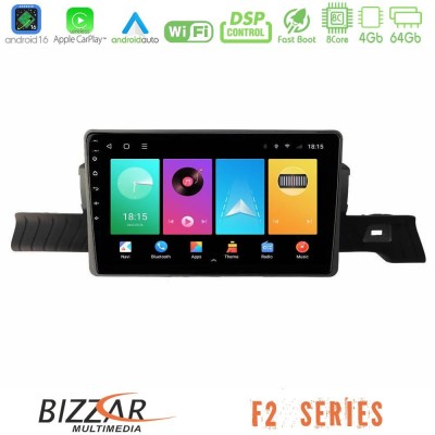 Bizzar F2 Series 8Core Android16 4+64GB Citroen C3 You 2025-> Navigation Multimedia Tablet 9