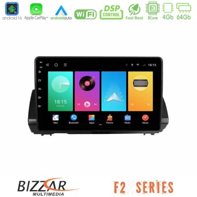 Bizzar F2 Series 8Core Android16 4+64GB Dacia Sandero/Logan/Jogger 2022-> Navigation Multimedia Tablet 9