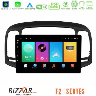 Bizzar F2 Series 8Core Android16 4+64GB  Hyundai Accent 2006-2011 Navigation Multimedia Tablet 9