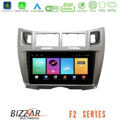 Bizzar F2 Series 8Core Android16 4+64GB  Toyota Yaris Navigation Multimedia Tablet 9