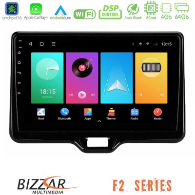 Bizzar F2 Series 8Core Android16 4+64GB Toyota Yaris Cross RHD 2020-> (Low Version) Navigation Multimedia Tablet 9