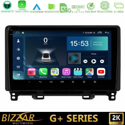 Bizzar G+ Series Honda Jazz RHD 2021-2025 8core Android14 6+128GB Navigation Multimedia Tablet 10