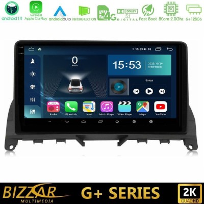 Bizzar G+ Series Mercedes C-Class W204 2008-2011 8core Android14 6+128GB Navigation Multimedia Tablet 9