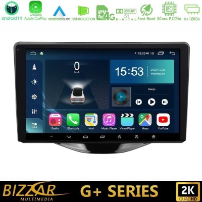 Bizzar G+ Series Toyota Aygo | Citroen C1 | Peugeot 108 8core Android14 6+128GB Navigation Multimedia Tablet 9