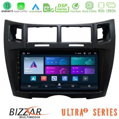 Bizzar Ultra Series Toyota Yaris 8core Android13 8+128GB Navigation Multimedia Tablet 9