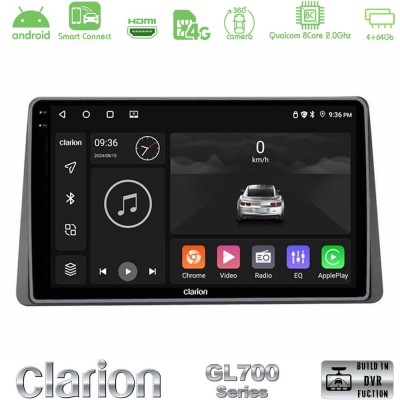 Clarion GL700 QUALCOMM Series Dacia Duster 2025-> 8Core Android ClarionOS 4+64GB Navigation Multimedia Tablet 9