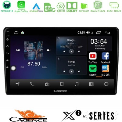 Cadence X2 Series 8Core Android14 6+128GB Navigation Multimedia Tablet 10