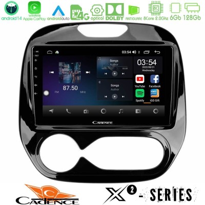 Cadence X2 Series 8Core Android14 6+128GB  Renault Captur 2013-2019 (Auto AC) Navigation Multimedia Tablet 9