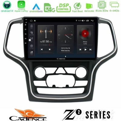 Cadence Z2 Series 8Core Android14 4+64GB Jeep Grand Cherokee 2014-2020 Navigation Multimedia Tablet 10