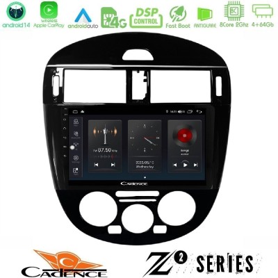 Cadence Z2 Series 8Core Android14 4+64GB  Nissan Pulsar 2015-2018 (Manual A/C) Navigation Multimedia Tablet 9