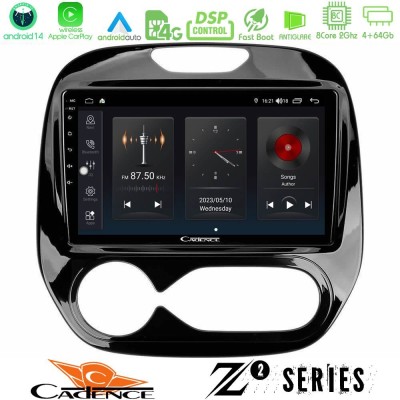 Cadence Z2 Series 8Core Android14 4+64GB  Renault Captur 2013-2019 (Auto AC) Navigation Multimedia Tablet 9