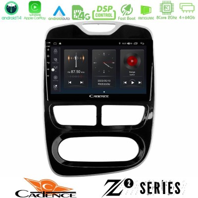 Cadence Z2 Series 8Core Android14 4+64GB  Renault Clio 2012-2016 Navigation Multimedia Tablet 9
