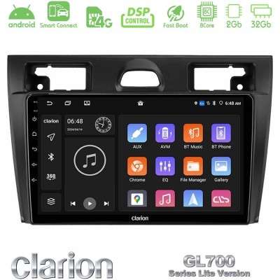 Clarion GL700 Lite Series 8Core Android ClarionOS 2+32GB Ford Fiesta/Fusion Navigation Multimedia Tablet 9