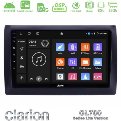 Clarion GL700 Lite Series 8Core Android ClarionOS 2+32GB Fiat Stilo Navigation Multimedia Tablet 9