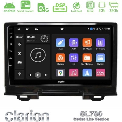 Clarion GL700 Lite Series 8Core Android ClarionOS 2+32GB Honda HR-V 2021-> Navigation Multimedia Tablet 9