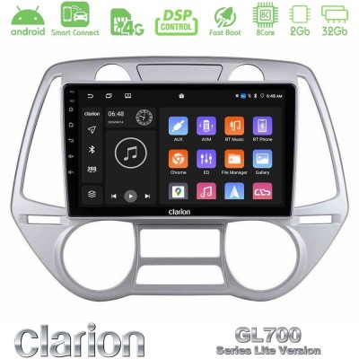 Clarion GL700 Lite Series 8Core Android ClarionOS 2+32GB Hyundai i20 2009-2012 Auto A/C Navigation Multimedia Tablet 9