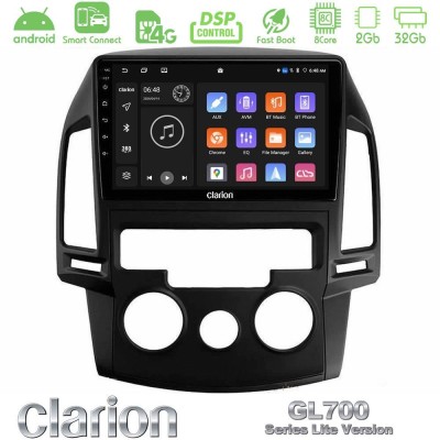 Clarion GL700 Lite Series 8Core Android ClarionOS 2+32GB Hyundai i30 2007-2012 Manual A/C Navigation Multimedia Tablet 9