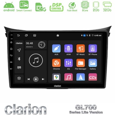 Clarion GL700 Lite Series 8Core Android ClarionOS 2+32GB Hyundai i30 2012-2017 Navigation Multimedia Tablet 9