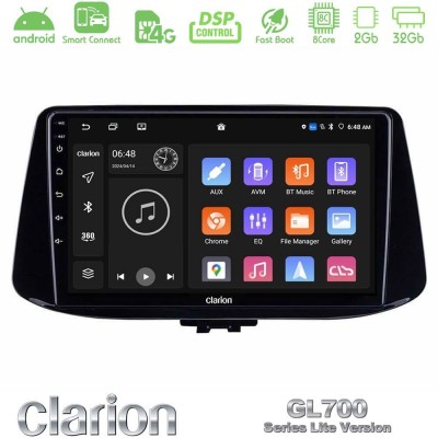 Clarion GL700 Lite Series 8Core Android ClarionOS 2+32GB Hyundai i30 Navigation Multimedia Tablet 9