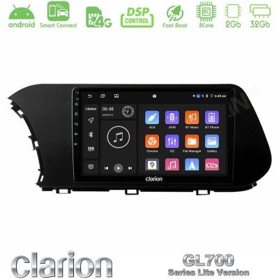 Clarion GL700 Lite Series 8Core Android ClarionOS 2+32GB Hyundai i20 2021-2023 Navigation Multimedia Tablet 10