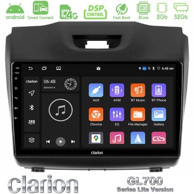 Clarion GL700 Lite Series 8Core Android ClarionOS 2+32GB Isuzu D-MAX 2012-2019 Navigation Multimedia Tablet 9