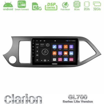 Clarion GL700 Lite Series 8Core Android ClarionOS 2+32GB Kia Picanto Navigation Multimedia Tablet 9