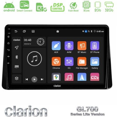 Clarion GL700 Lite Series 8Core Android ClarionOS 2+32GB Mitsubishi Eclipse Cross 2018-2023 Navigation Multimedia Tablet 9