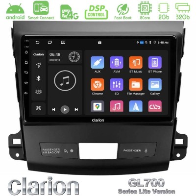 Clarion GL700 Lite Series 8Core Android ClarionOS 2+32GB Mitsubishi Outlander/Citroen C-Crosser/Peugeot 4007 Navigation Multimedia Tablet 9