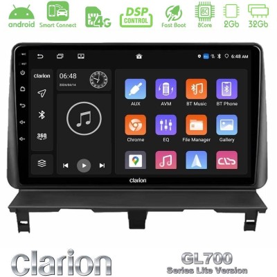 Clarion GL700 Lite Series 8Core Android ClarionOS 2+32GB Peugeot Partner / Citroën Berlingo 2002-2008 Navigation Multimedia Tablet 9