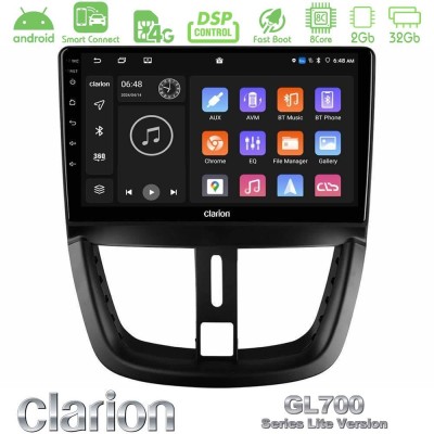 Clarion GL700 Lite Series 8Core Android ClarionOS 2+32GB Peugeot 207 Navigation Multimedia Tablet 9