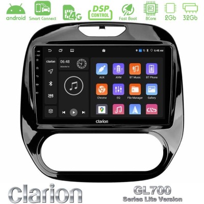 Clarion GL700 Lite Series 8Core Android ClarionOS 2+32GB Renault Captur 2013-2019 (Manual AC) Navigation Multimedia Tablet 9