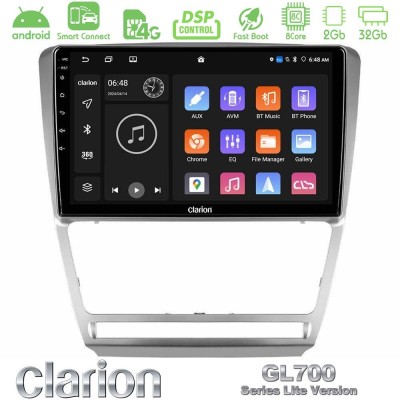 Clarion GL700 Lite Series 8Core Android ClarionOS 2+32GB Skoda Octavia 5 Navigation Multimedia Tablet 10