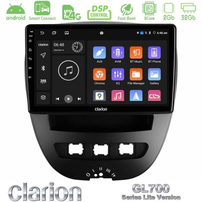 Clarion GL700 Lite Series 8Core Android ClarionOS 2+32GB Toyota Aygo/Citroen C1/Peugeot 107 Navigation Multimedia Tablet 10