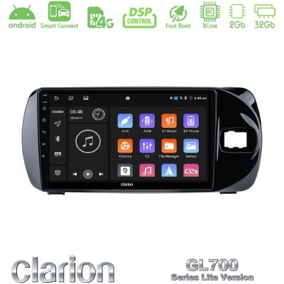 Clarion GL700 Lite Series 8Core Android ClarionOS 2+32GB Toyota Yaris (Vitz) 2015-2020 RHD Navigation Multimedia Tablet 9