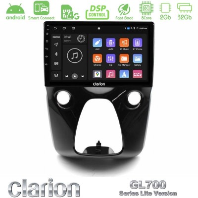 Clarion GL700 Lite Series 8Core Android ClarionOS 2+32GB Toyota Aygo | Citroen C1 | Peugeot 108 Navigation Multimedia 10