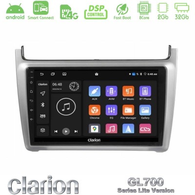 Clarion GL700 Lite Series 8Core Android ClarionOS 2+32GB Vw Polo 2014-2017 Navigation Multimedia Tablet 9