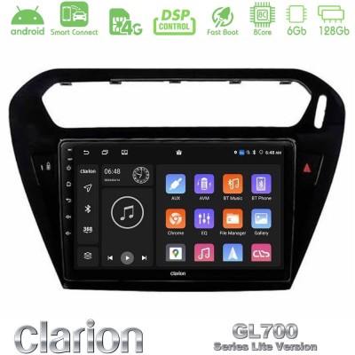 Clarion GL700 Lite Series 8Core Android ClarionOS 6+128GB Citroen C-Elysee / Peugeot 301 Navigation Multimedia Tablet 9