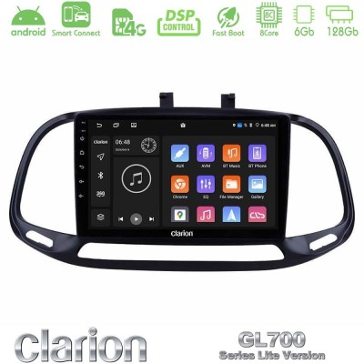 Clarion GL700 Lite Series 8Core Android ClarionOS 6+128GB Fiat Doblo 2015-2022 Navigation Multimedia Tablet 9